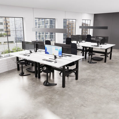 Air Back-to-Back Height Adjustable Bench Desk - 4 Person