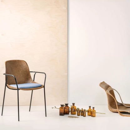 Hemp Fine Arm Chair with Upholstered Seat