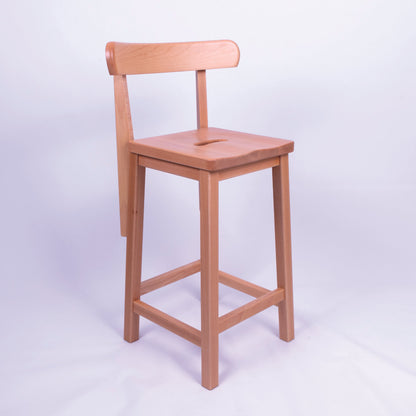 Heritage Beech Traditional Lab Stool Seat Height 610 + Backrest 1