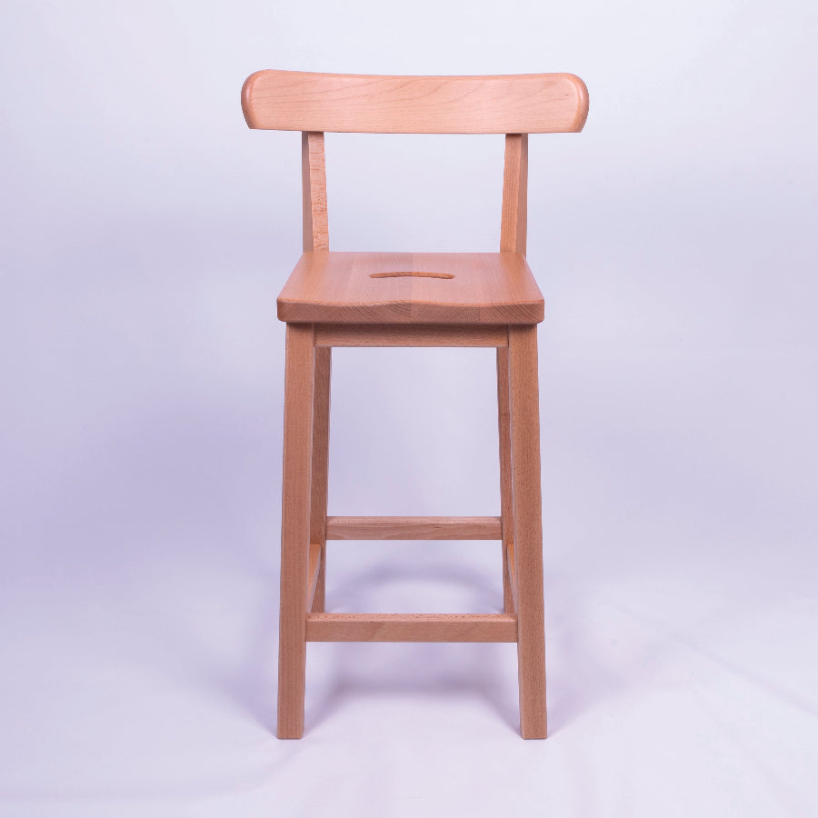 Heritage Beech Traditional Lab Stool Seat Height 610 + Backrest 2