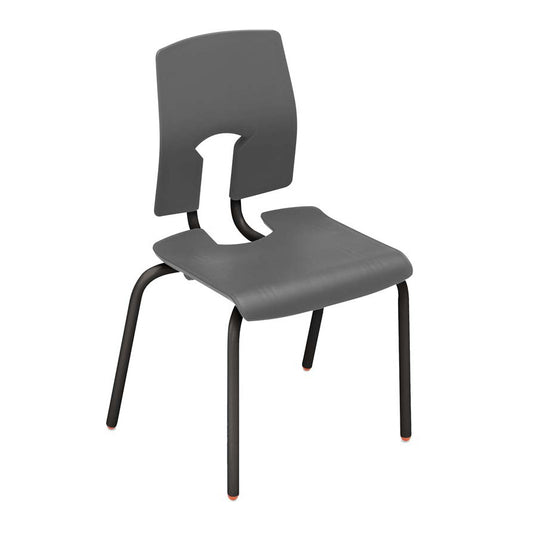 Hille SE Classic Chair Slate Grey Seat and Back with Black Frame CS30128