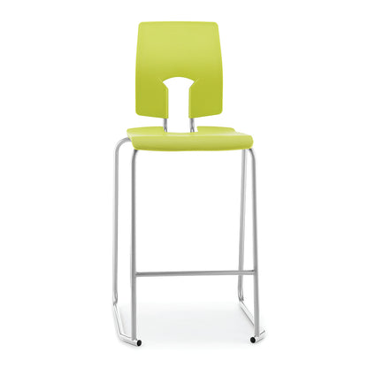 Hille SE Stool with Back Leaf Seat and Back with Light Grey Frame SS30125
