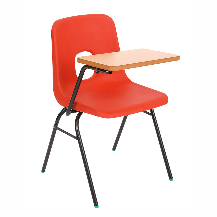 Hille Series E Stacking Poly Chair with writing tablet 3 CS30026 and CS30042