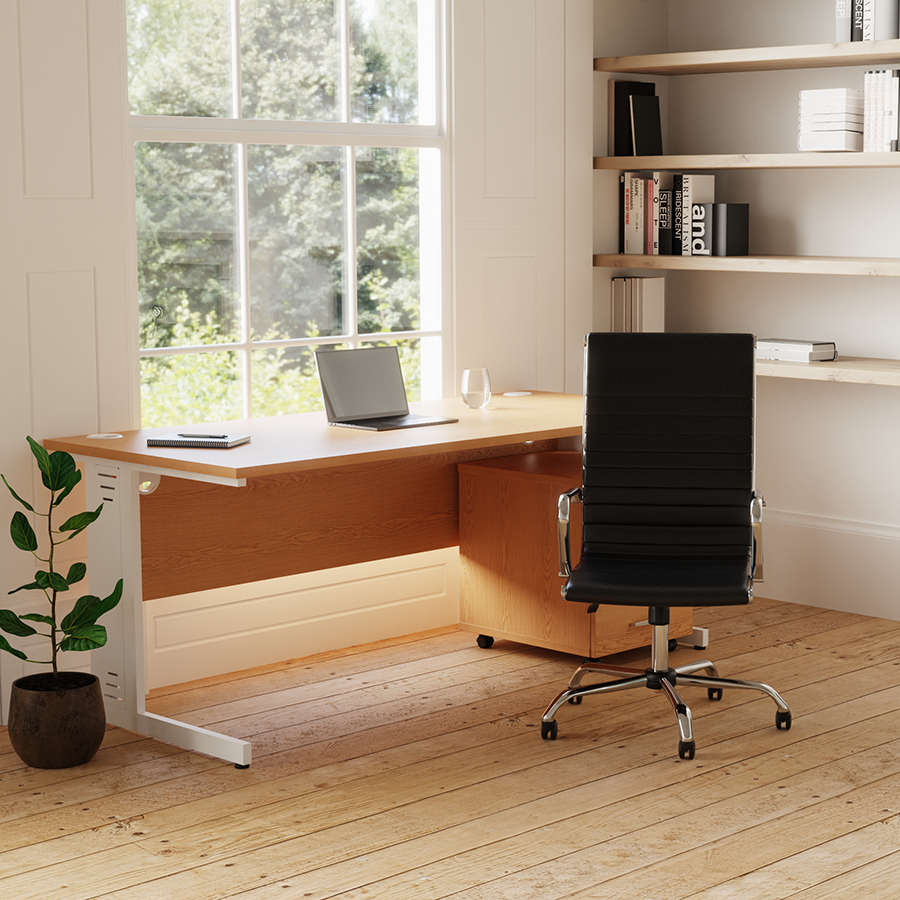 Impulse 1200mm Straight Desk Cable Managed Leg