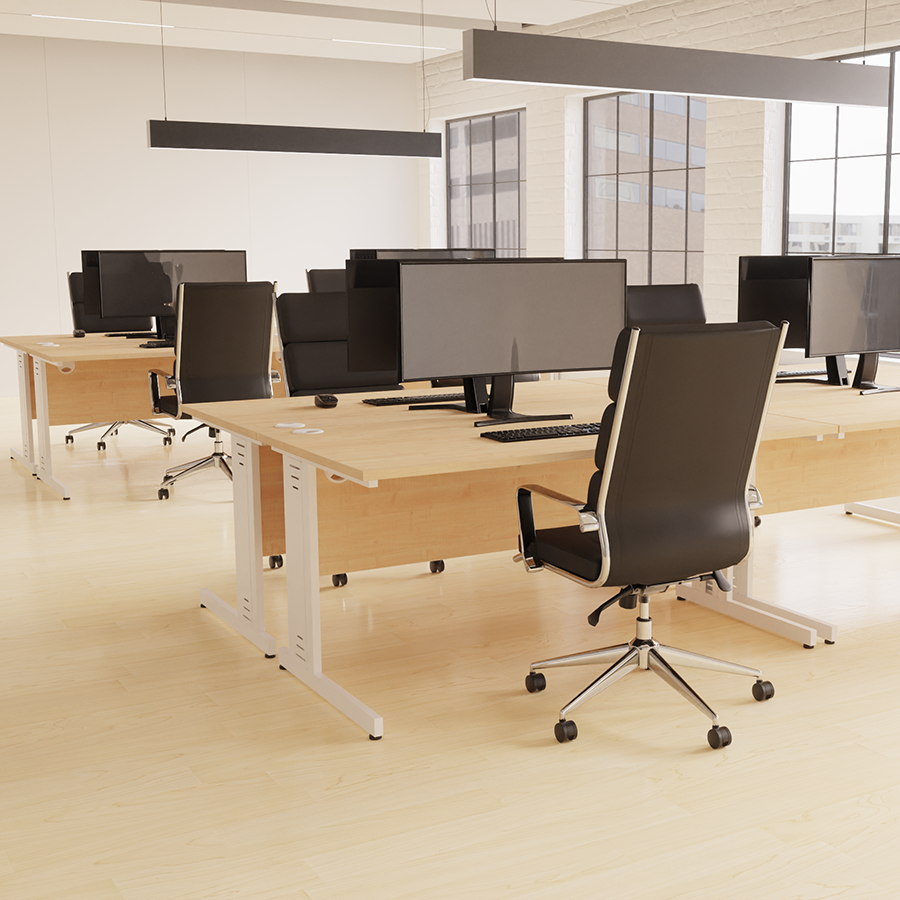 Impulse 1200mm Straight Desk Cable Managed Leg