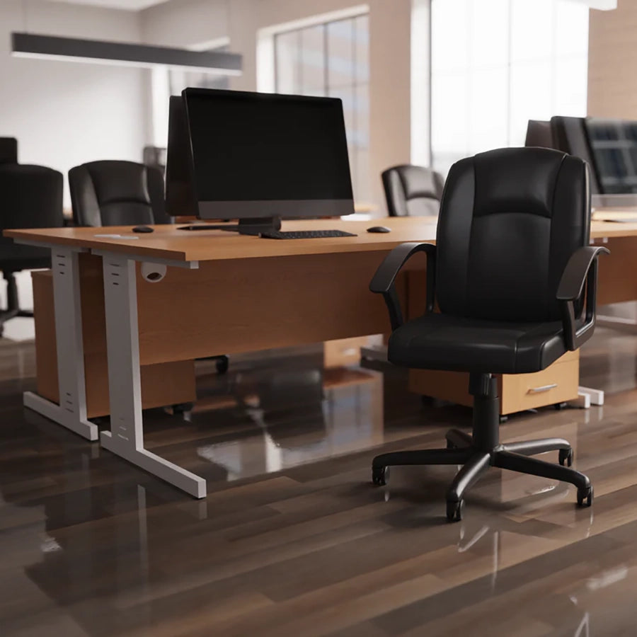 Impulse 1200mm Straight Desk Cable Managed Leg