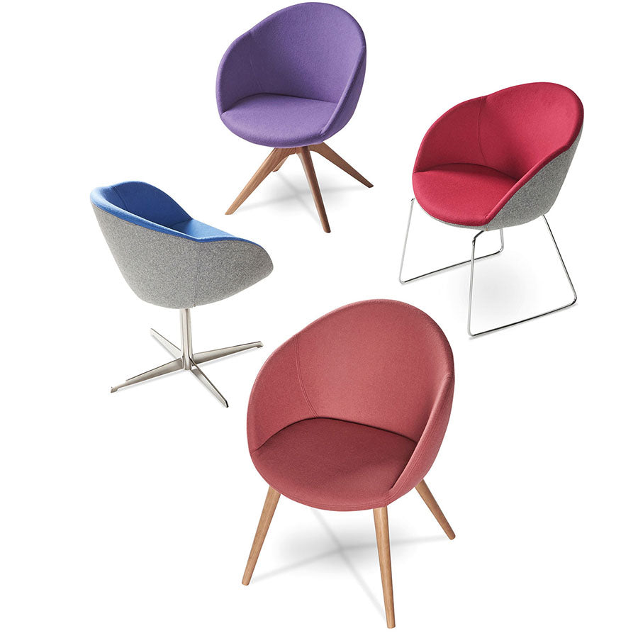 Joss Single Seater Lounge Chair with Conical Oak Legs