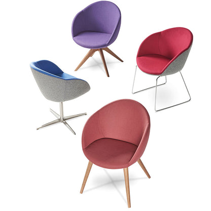 Joss Single Seater Lounge Chair with Conical Oak Legs