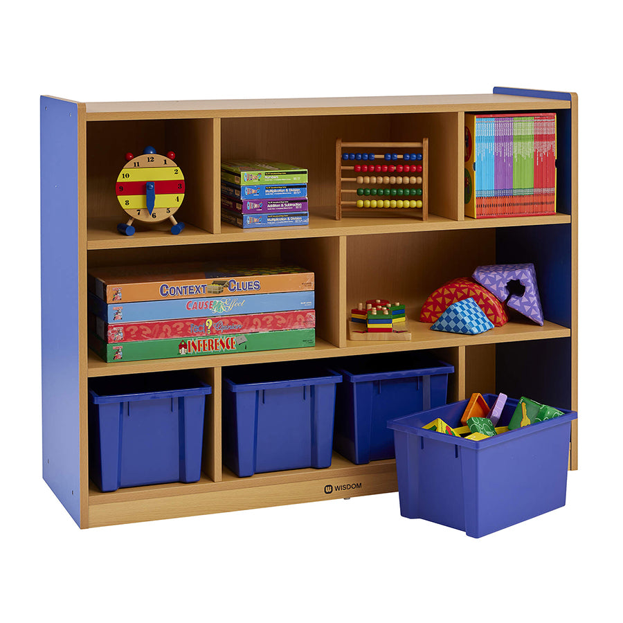 Milan 8 Compartment Cabinet with 4 Blue Trays