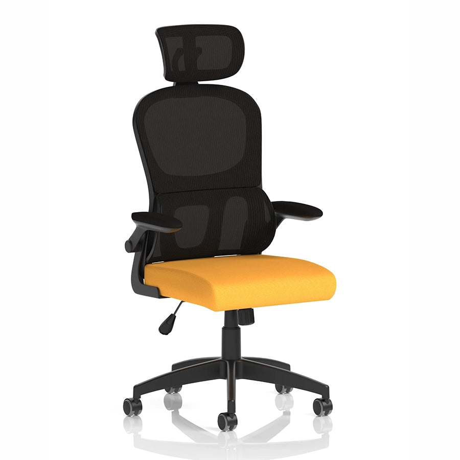 Iris Task Operator Mesh Back Fabric Seat With Headrest