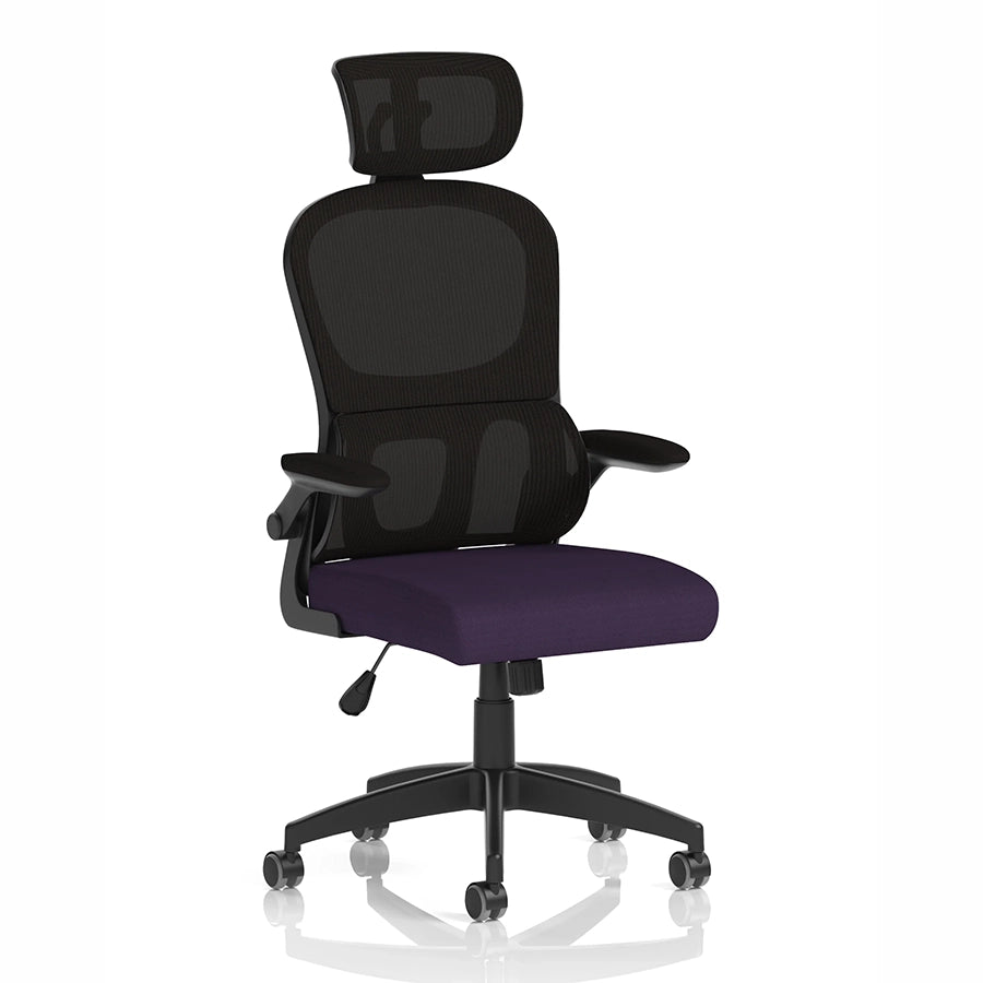 Iris Task Operator Mesh Back Fabric Seat With Headrest