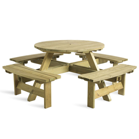 King Picnic Bench - 8 Seater Round