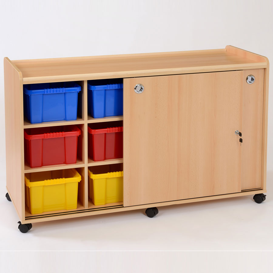 Kebrico 12 Deep Coloured Trays Storage Unit with Doors 138043.2 99049