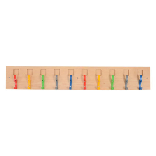 Kebrico Beech Coat Rail with Nameplates (10 Hooks) 139141.2 99074