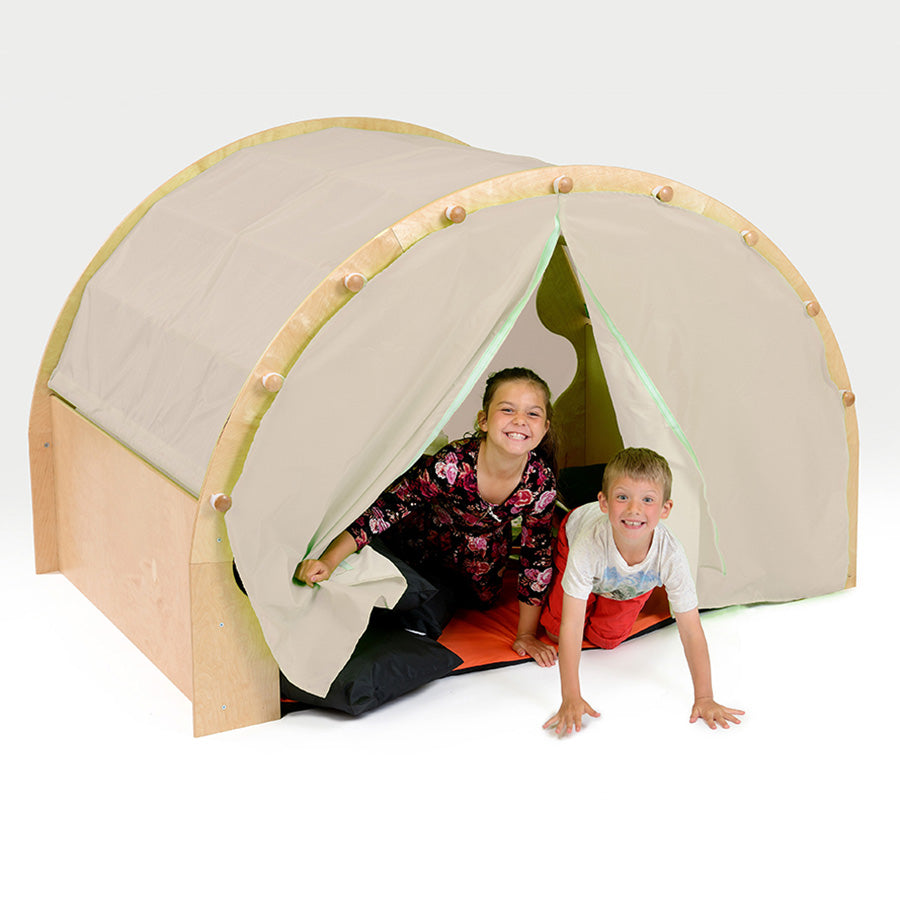 Kebrico Play Pod & Canopy & 1 Sets of Curtains, 6 Scatter Cushions & Large Mat Natural 139103.2 98324