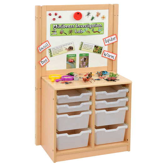 Kebrico Room Scene 2 Bay A4 4 Deep/ 4 Shallow Clear Tray Unit With Cork/Drywipe Divider 139732.2 98274 1