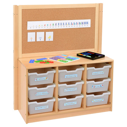 Kebrico Room Scene 3 Bay A4 9 Deep Clear Tray Unit With Cork/Drywipe Divider 139733.2 98275 2