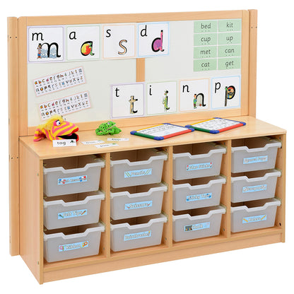 Kebrico Room Scene 4 Bay A4 12 Deep Clear Tray Unit With Cork/Drywipe Divider 139736.2 98278 1