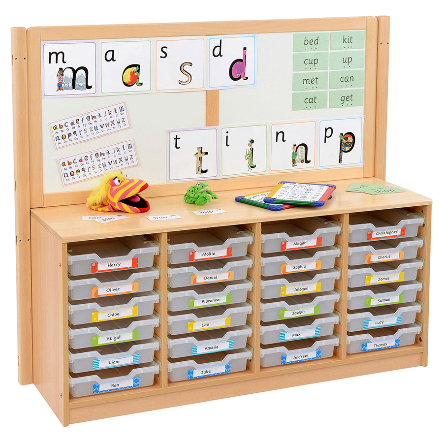 Kebrico Room Scene 4 Bay A4 24 Shallow Clear Tray Unit With Cork/Drywipe Divider 139737.2 98279 1