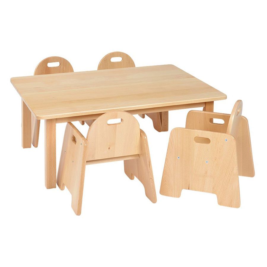 Kebrico Solid Beech Rectangular Table & Beech Infant Chairs (2x2 Pack) 130105.2 & 130106.2 98979 1