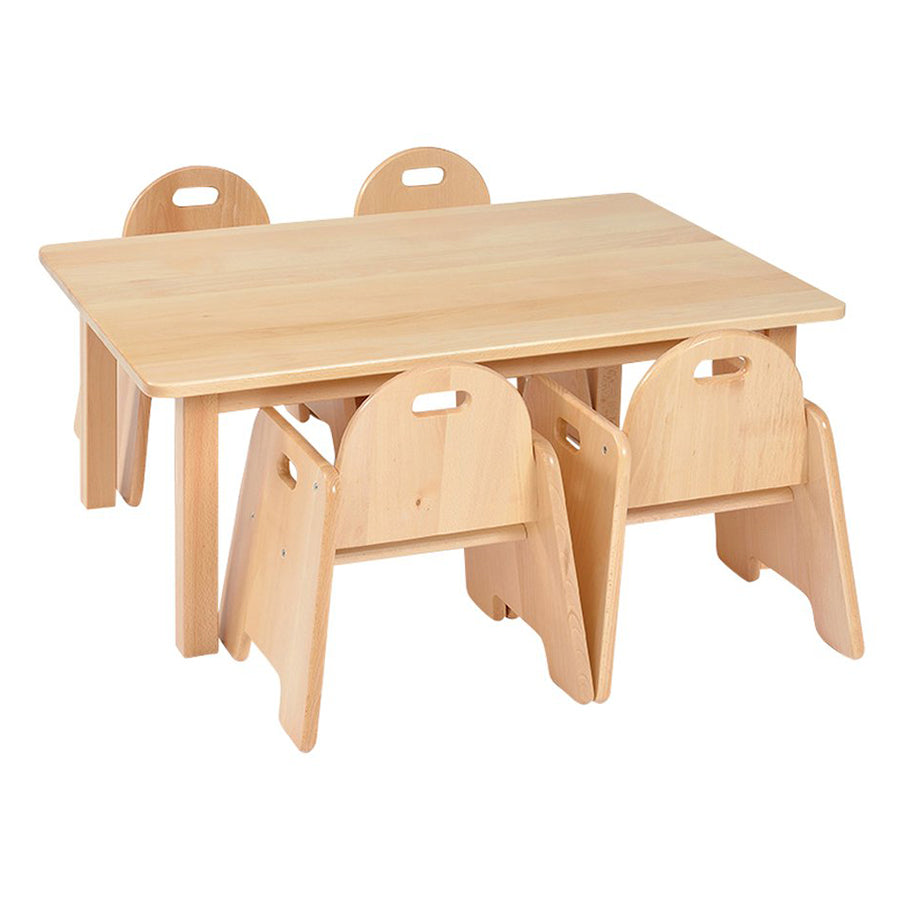 Kebrico Solid Beech Rectangular Table & Beech Infant Chairs (2x2 Pack) 130105.2 & 130106.2 98979 3