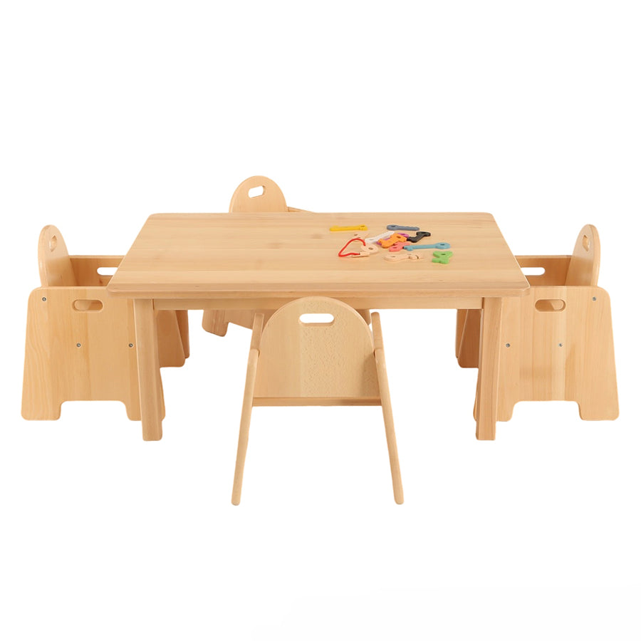 Kebrico Solid Beech Rectangular Table & Beech Infant Chairs (2x2 Pack) 130105.2 & 130106.2 98979 4