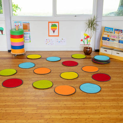 Rainbow™ Circle Indoor/Outdoor Carpet Tiles - Pack of 30