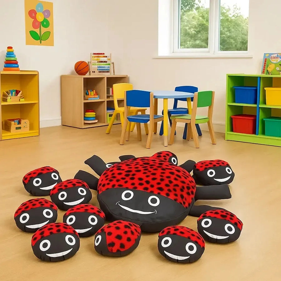 Ladybird Cushion and 15 Baby Ladybird Cushions MC30026A Lifestyle Image