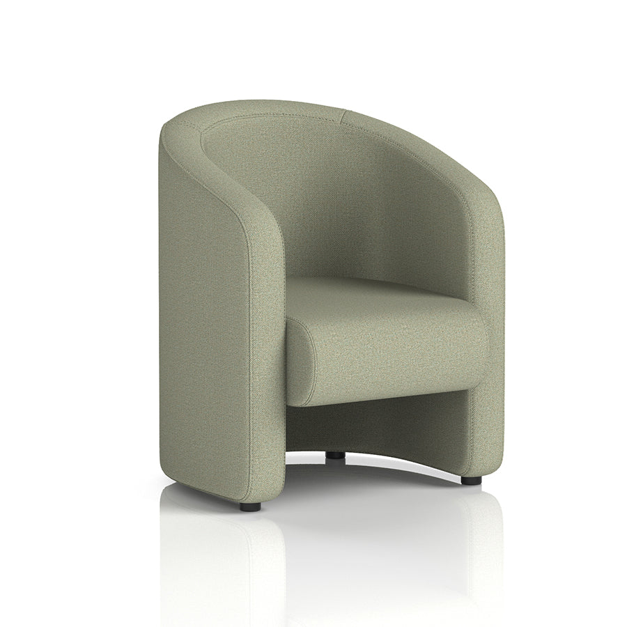 Lamport Armchair with black feet in Main Line Flax Newbury Fabric