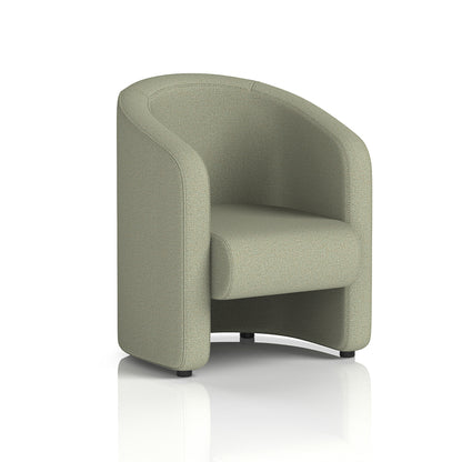 Lamport Armchair with black feet in Main Line Flax Newbury Fabric