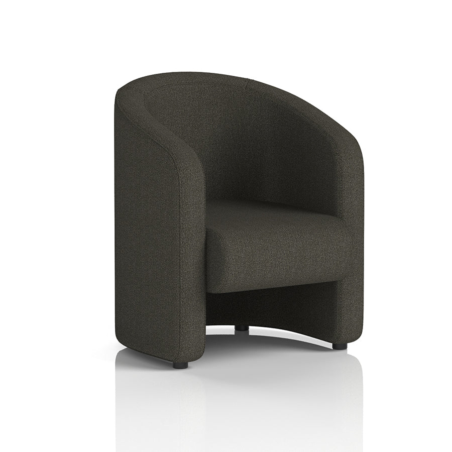 Lamport Armchair with black feet in Main Line Flax Temple Fabric