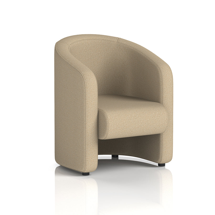 Lamport Armchair with black feet in Main Line Flax Upminster Fabric