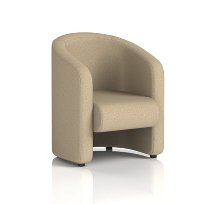 Lamport Armchair with black feet in Main Line Flax Upminster Fabric