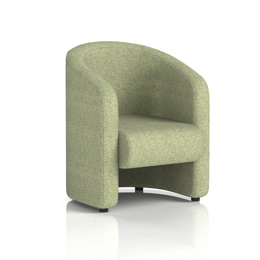 Lamport Armchair with black feet in Rivet Burnish Fabric