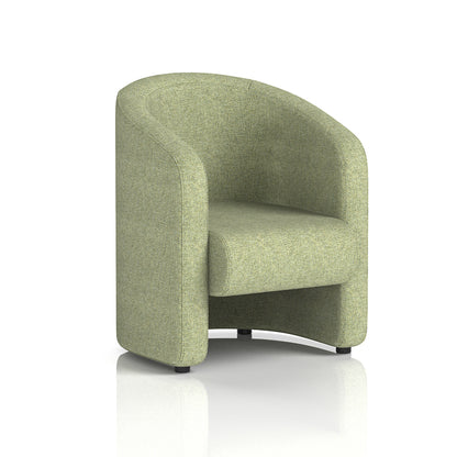 Lamport Armchair with black feet in Rivet Burnish Fabric