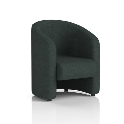 Lamport Armchair with black feet in Rivet Charcoal Fabric
