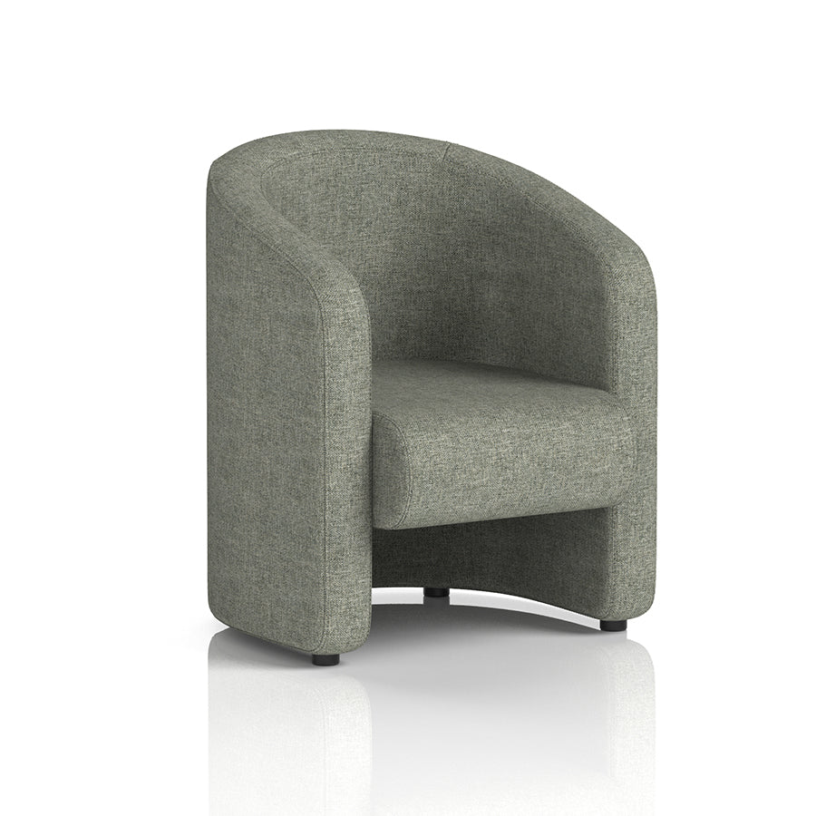 Lamport Armchair with black feet in Rivet Vitreous Fabric
