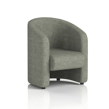 Lamport Armchair with black feet in Rivet Vitreous Fabric