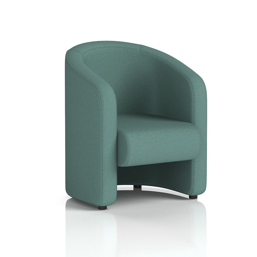 Lamport Armchair with black feet in Sumi Handa Fabric
