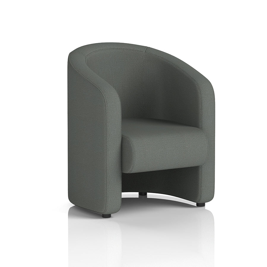 Lamport Armchair with black feet in Sumi Kobe Fabric