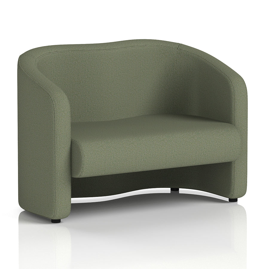 Lamport Sofa 2 Seater with black feet in Main Line Flax Monument Fabric