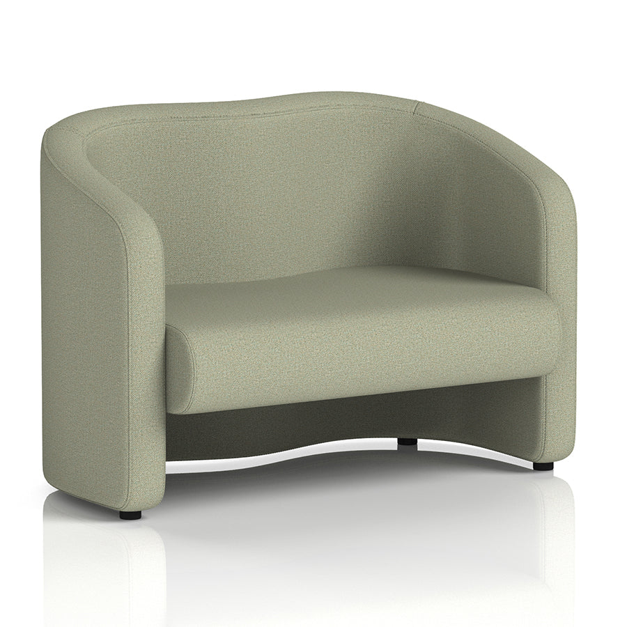 Lamport Sofa 2 Seater with black feet in Main Line Flax Newbury Fabric