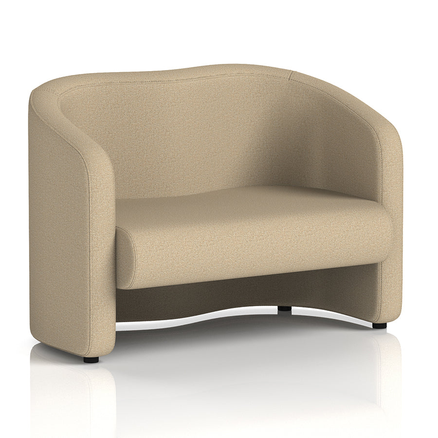 Lamport Sofa 2 Seater with black feet in Main Line Flax Upminster Fabric