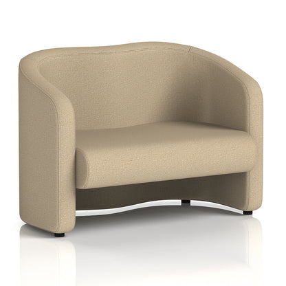 Lamport Sofa 2 Seater with black feet in Main Line Flax Upminster Fabric