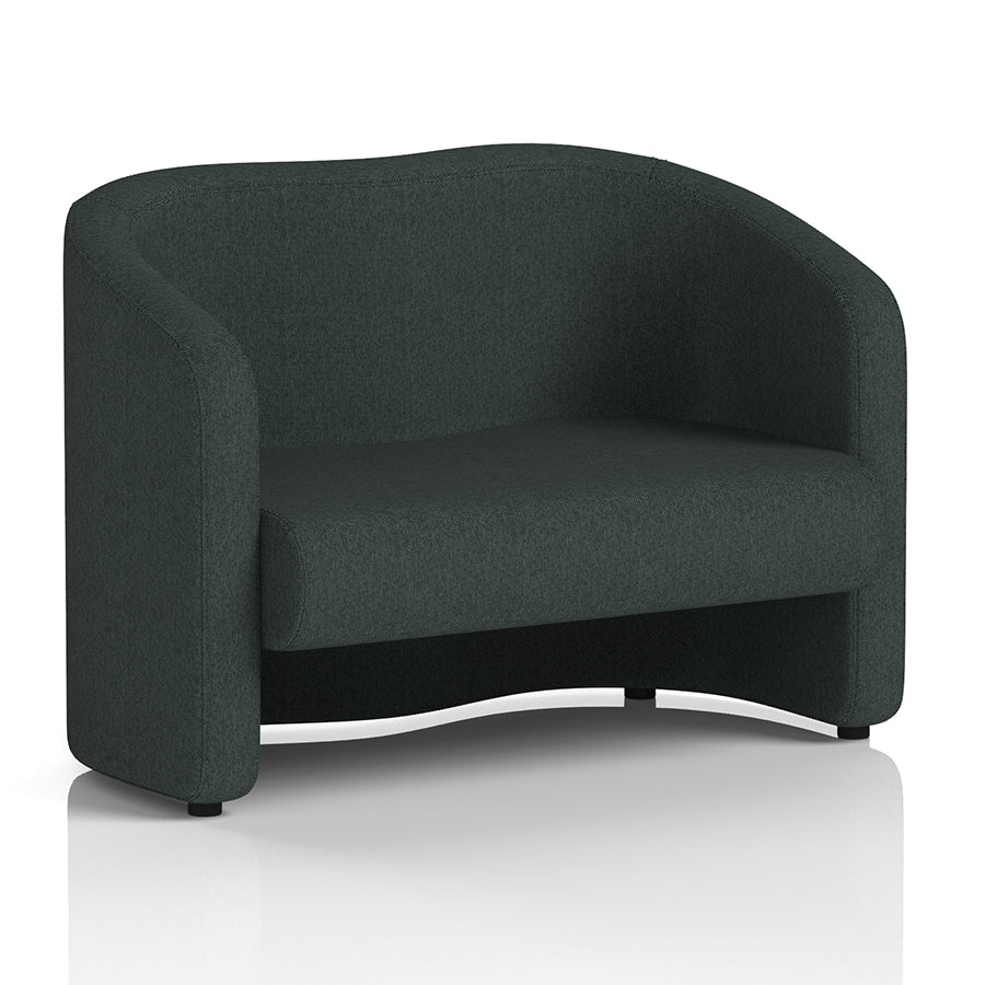 Lamport Sofa 2 Seater with black feet in Rivet Charcoal Fabric