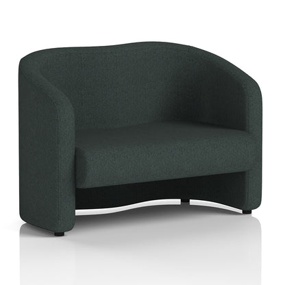 Lamport Sofa 2 Seater with black feet in Rivet Charcoal Fabric