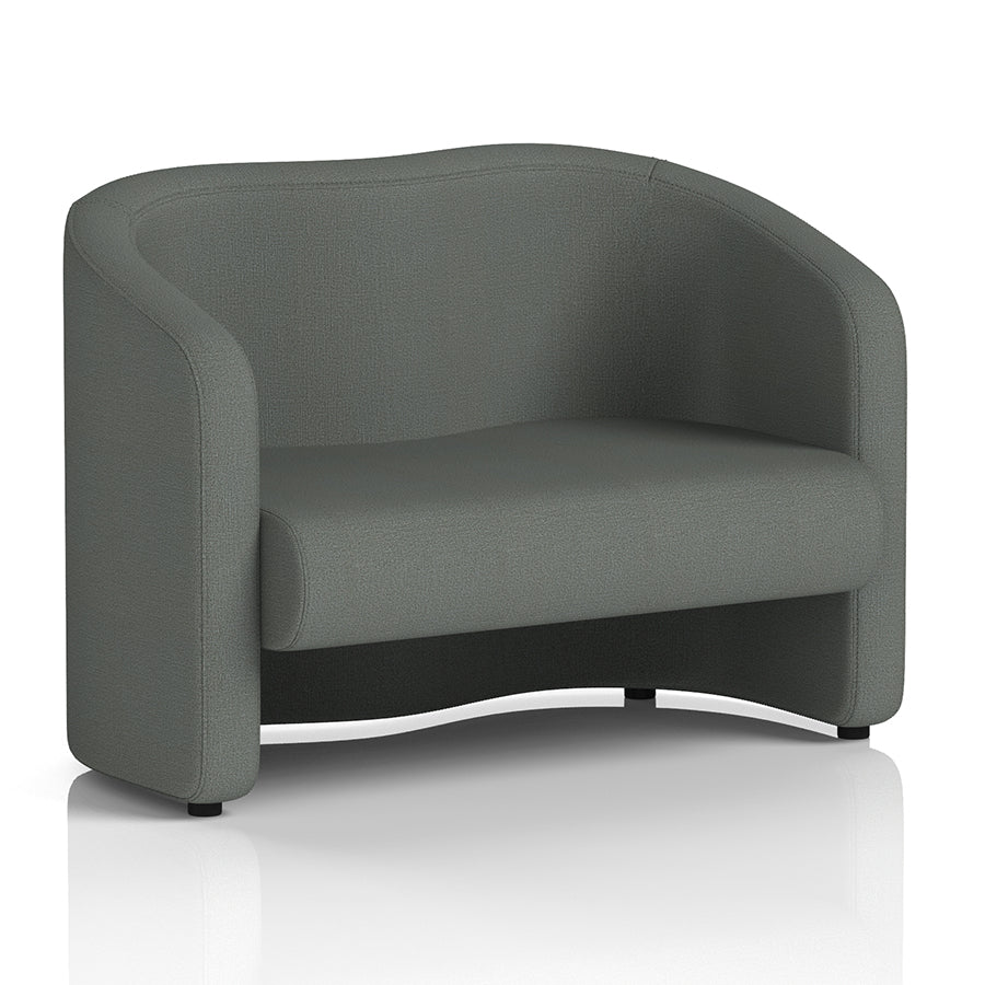 Lamport Sofa 2 Seater with black feet in Sumi Kobe Fabric