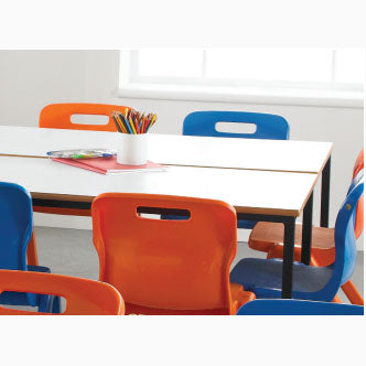 Morleys Fully Welded Classroom Table 1200x600 Trapezoidal MDF Edge