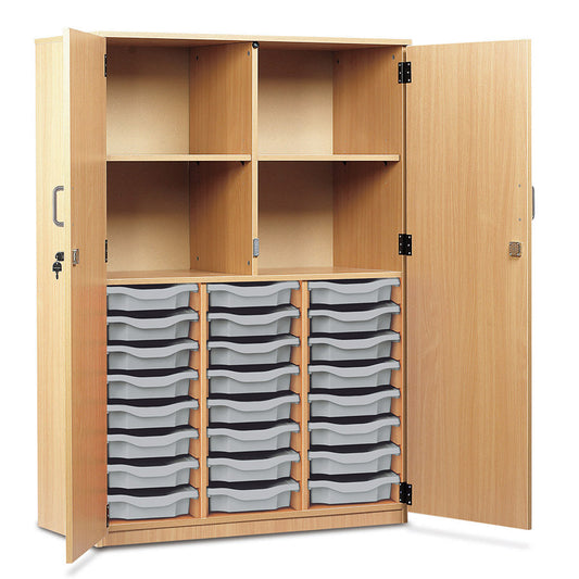 24 Tray Storage Cupboard with Full Locking Doors
