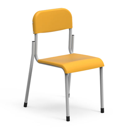 Mais 4 Leg Chair Yellow polypropylene seat with epoxy powder coated grey steel frame CS63734